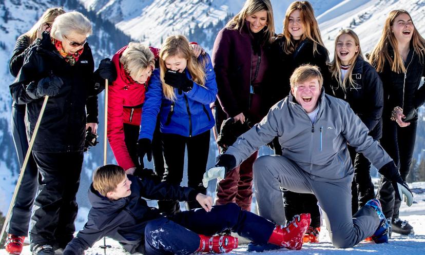 Koninklijke familie verwondert zich over sneeuw
